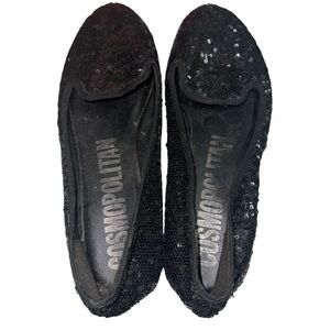 Cosmopolitan Black Sequin Women's Flats 7.5